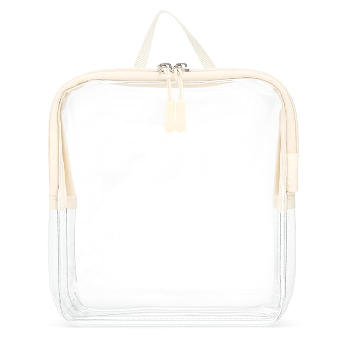 BORSALI TSA Approved Toiletry Bag, Cream with Handle
