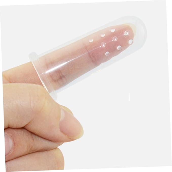 2pcs Finger Toothbrush Oral for Teething Relief Gentle Gum Cleaning Tool for Boy Girl Transparent for Teeth