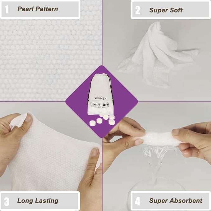 Atitifope Compressed Facial Towels Travel Pack (100 Count)