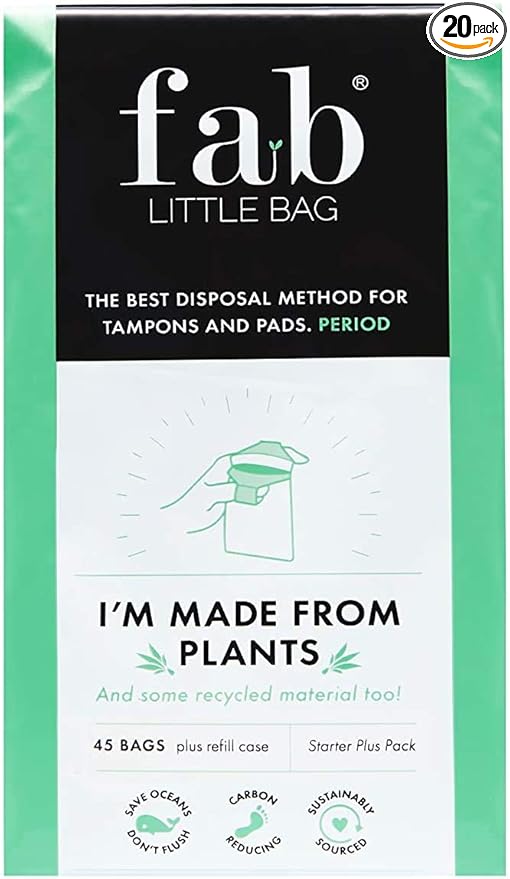 Fab Little Bag Starter Plus Pack - 20 Sanitary Disposal Bags Plus Recyclable Refill Pack for Out and About (20 Pack)