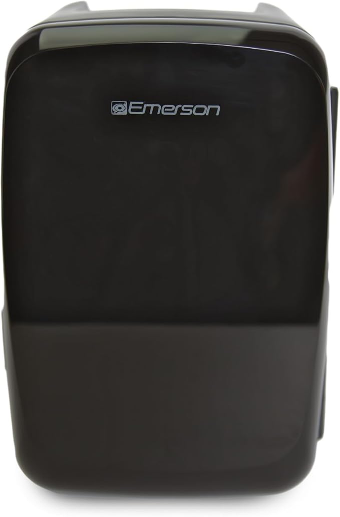 Emerson EFC-5000 Portable Mini Fridge Cooler for 6 Cans, Compact 4L Capacity, Lightweight Design, AC/DC Power Compatibility, and Removable Shelf – Perfect for Home, Office, Dorms, and Travel, Black