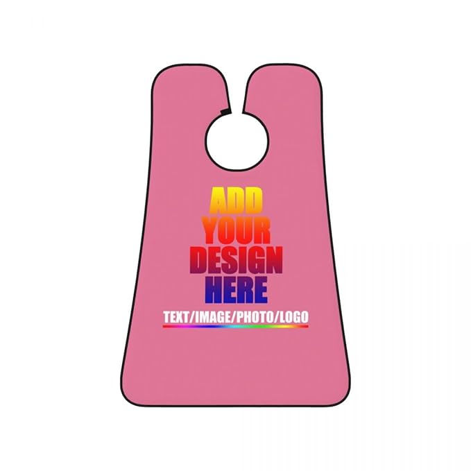 Custom Beard Apron for Men Personalized Gift with Name Image Picture Text Beard Shave Cape Customized Beard Trimming Catcher Bib for Bathroom Dark Pink
