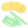 Tegelrying Facial Sponge Compressed,60 Pcs PVA Professional Makeup Removal Wash Round Face Sponges Spa Pads Exfoliating Cleansing for Women,Yellow,Green