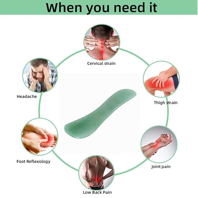 TOP SEWING Gua Sha Facials Tools for Back Massage Tools Board Natural Jade Stone for SPA Acupuncture Therapy Trigger Point Treatment