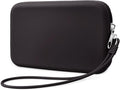 Silicone Small Makeup Pouch for Travel, Toiletry Bag Cute Portable Cosmetic Organizer - Waterproof, Mini Zipper Clutch - Black
