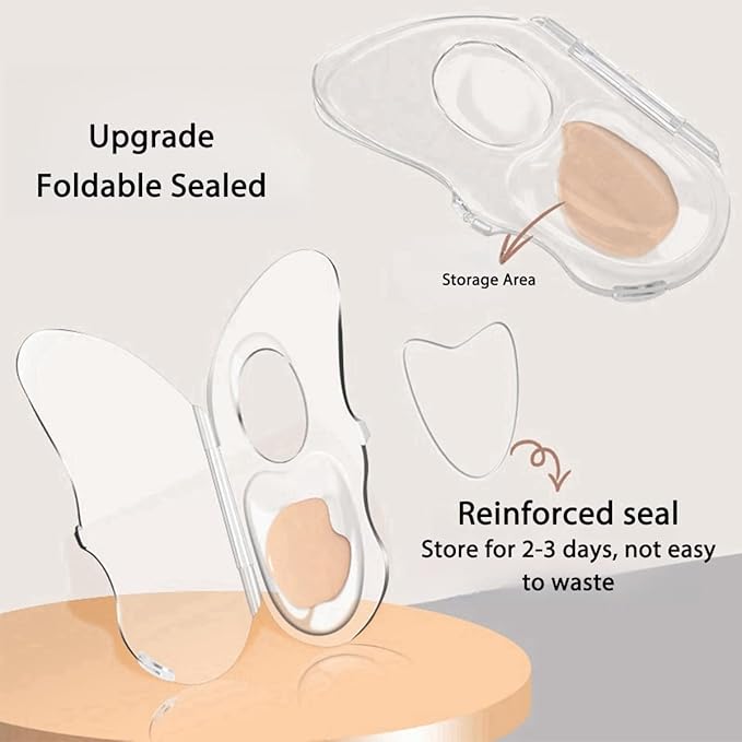 Rowcay 2 Set Makeup Mixing Palette, Acrylic Collapsible Makeup Palette Tray, Handheld Nail Art Transparent Palettes with Stirring Spatula for Foundation Make-up, Makeup Artist and Beginner