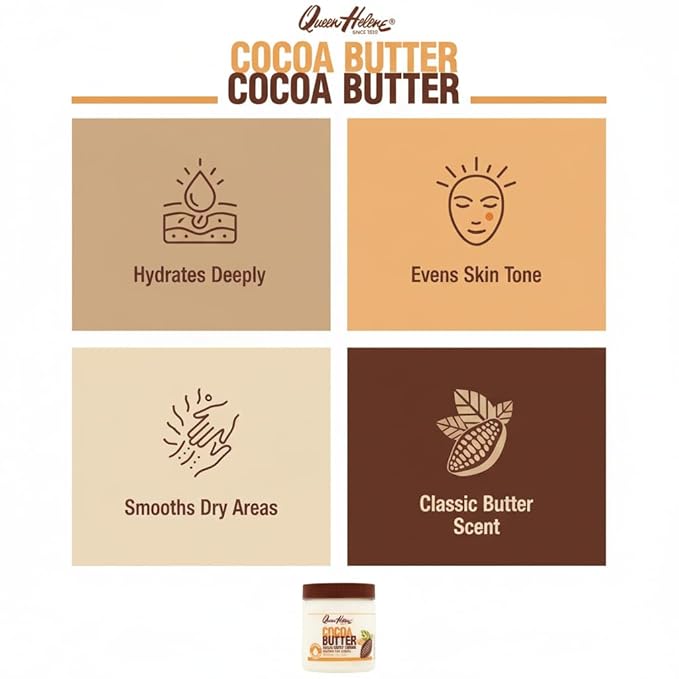 Queen Helene Cocoa Butter Creme – Deep Hydrating Cocoa Butter Formula for Smooth Radiant Skin | 15 oz Jar | 3 Pack