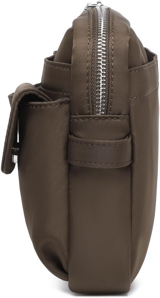 Storage Bag-arge Cosmetic Bag for Women Travel Makeup Bag Zip Up Bag Pure Cotton Canvas Can be Suspended (Brown)