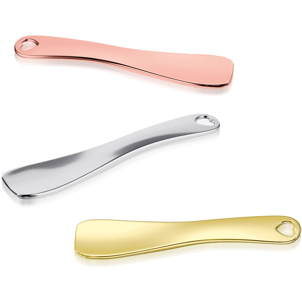 Hariendny 3 Pack Cosmetic Lotion Spatula Metal Makeup Spatula Face Cream Scoop Spatulas Mini Skin Care Spoon Reusable Applicator Tool for Face Mask Cream Lotions