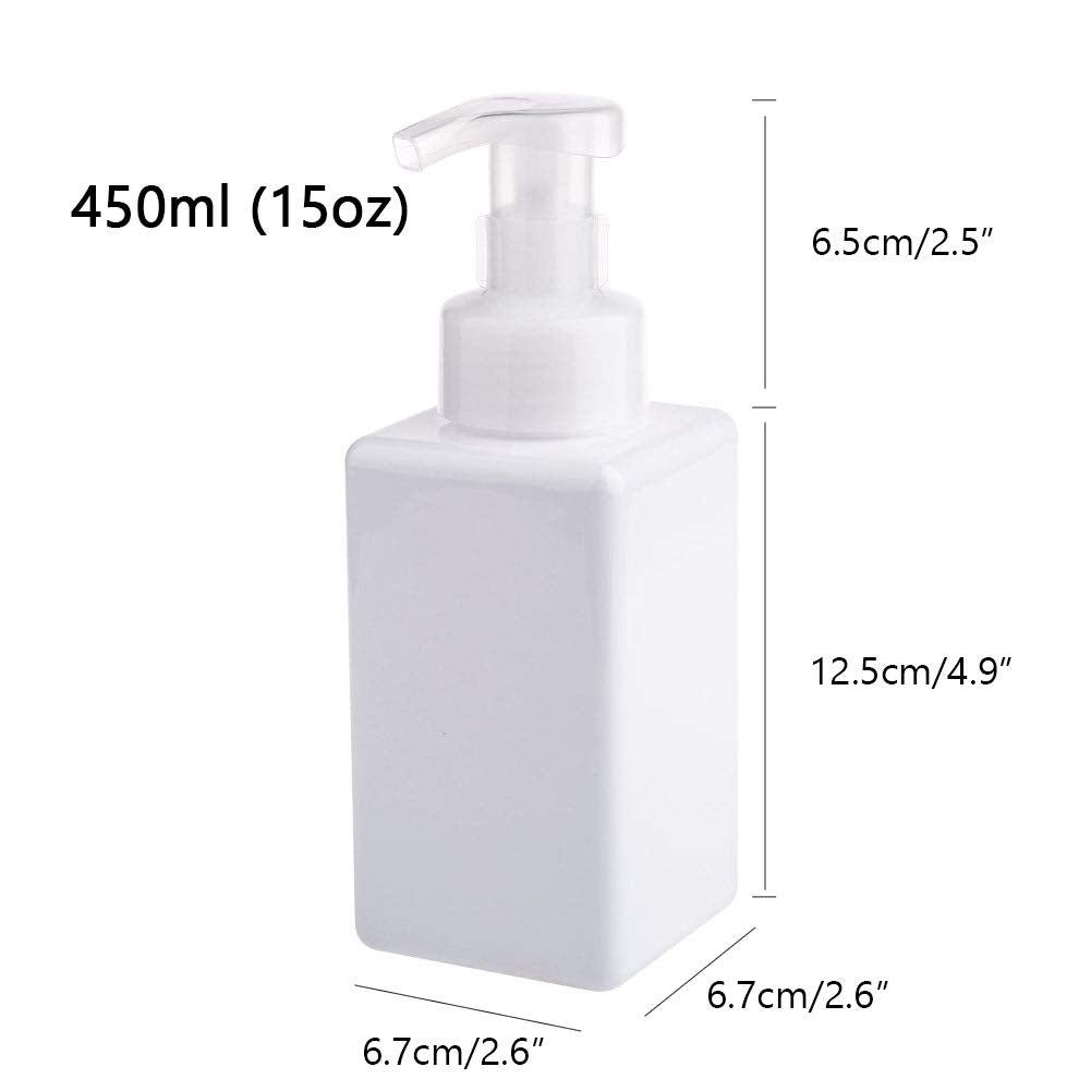 Foaming Soap Dispenser, 22oz Plastic Refillable Pump Bottle, 2 Pack, White