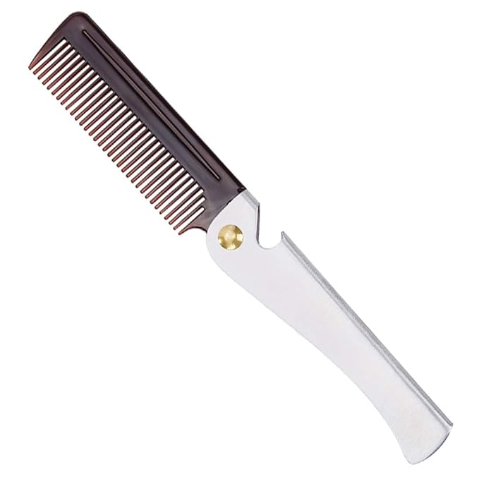 Avenoir Stainless Steel Folding Pocket Comb, Silver