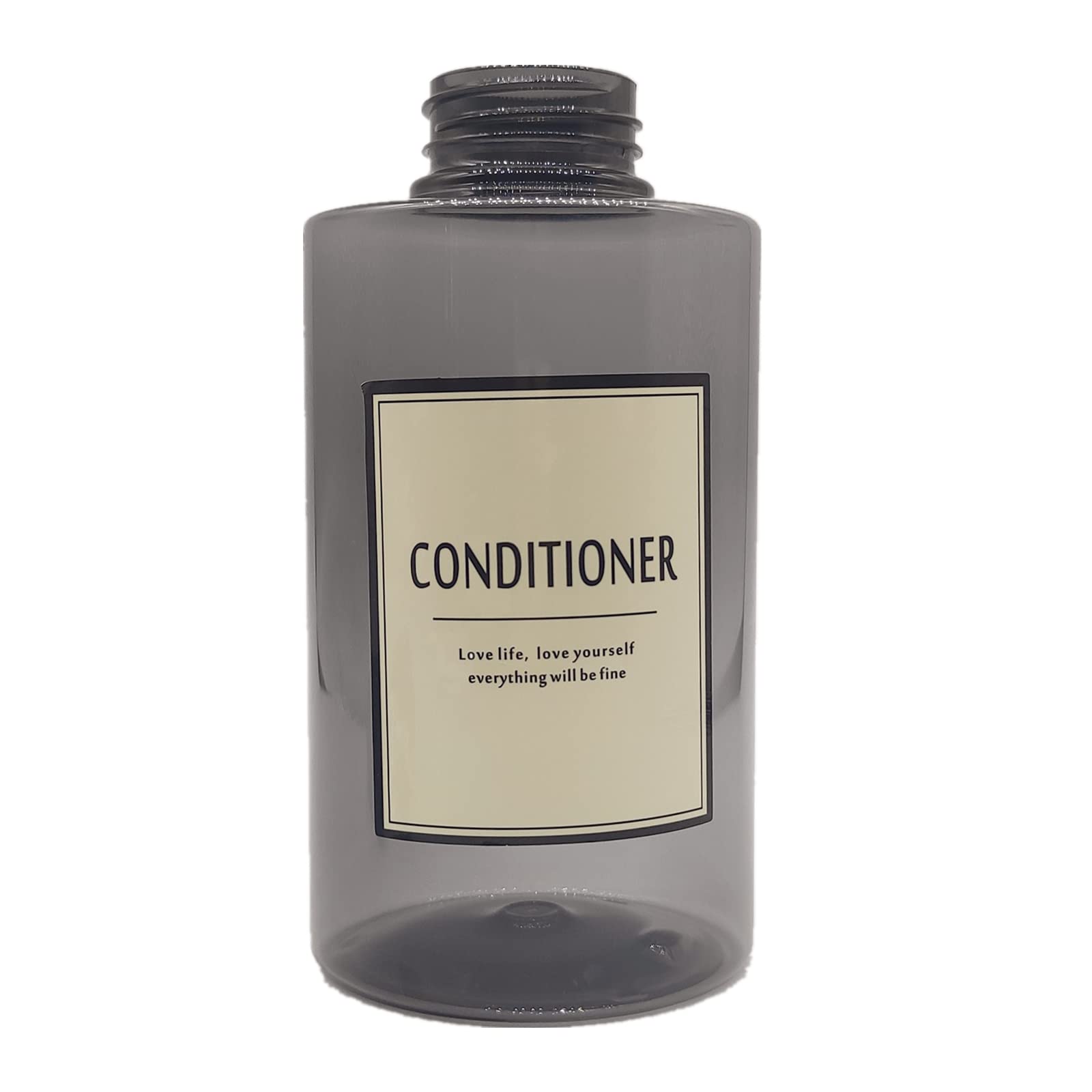 300ml Travel Shampoo Bottles Refillable,Empty Pump Plastic Dispensers 10 oz Shower Containers for Shampoo Conditioner Body Wash (Transparent Black,1 Set)
