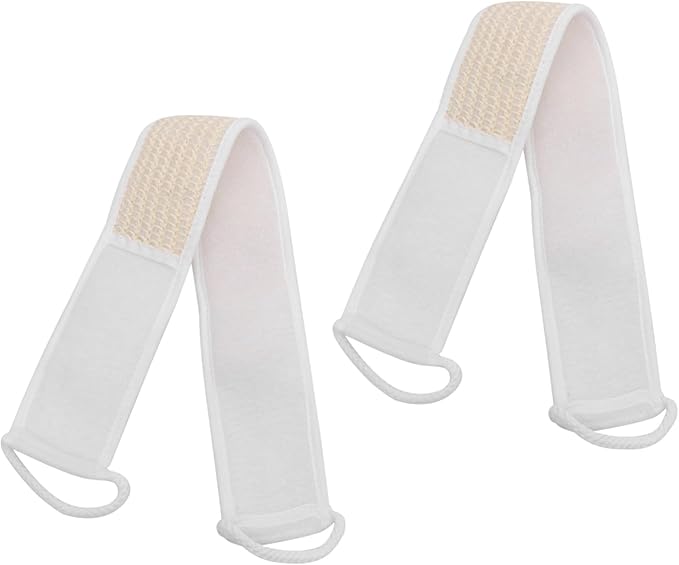 VALICLUD Exfoliating Back Scrubber Wash Strip 2pcs Set Double-Sided Body Scrub Bath Bands for Deep Cleansing and Skin Care