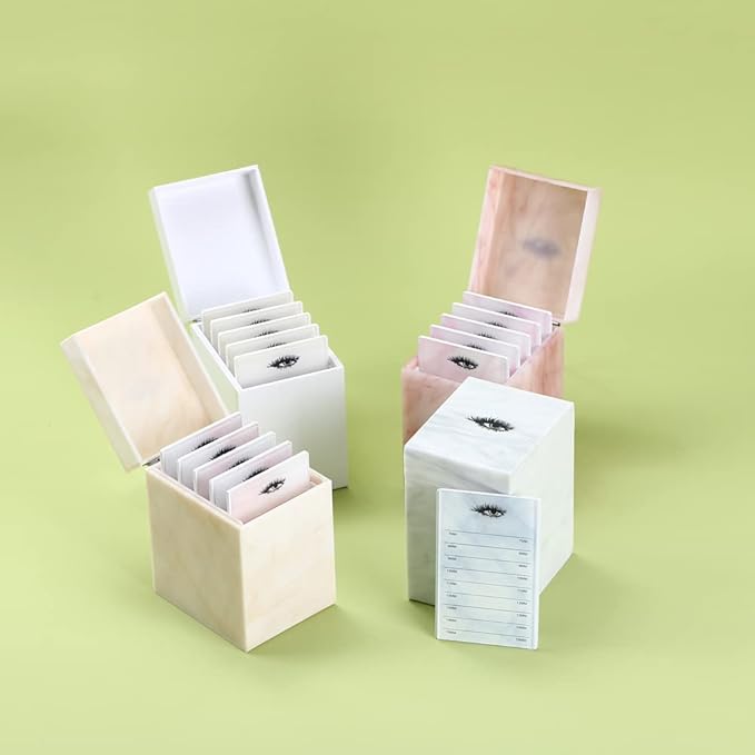 LIXIMMAZN 5 Layers Acrylic Eyelash Storage Box, Makeup Eyelashes Extension Close-Packed Display with 5 Pallets, Grafting False Eyelashes Glue Pallet Holder Display Organizer (5 Layers White)