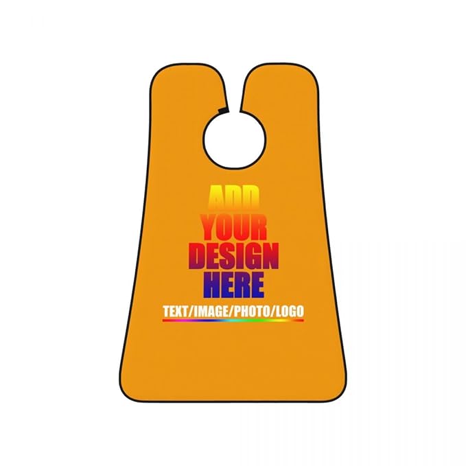 Custom Beard Apron for Men Personalized Gift with Name Image Picture Text Beard Shave Cape Customized Beard Trimming Catcher Bib for Bathroom Gold