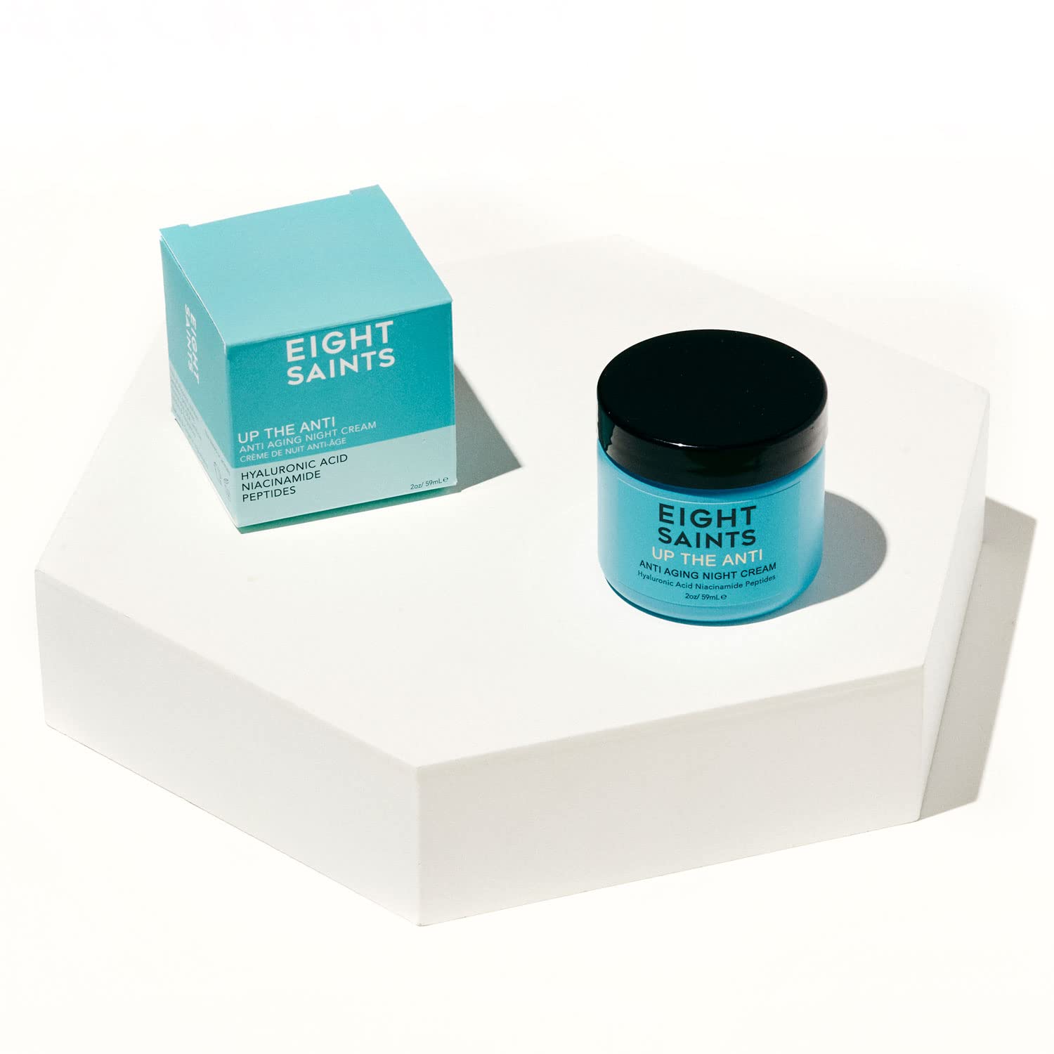 Eight Saints Skin Care Up the Anti Night Cream Face Moisturizer to Reduce Fine Lines and Wrinkles, Anti Aging Cream For Face & Neck with Hyaluronic Acid, Niacinamide, and Peptides, 2 Ounces