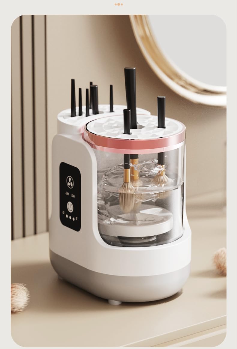 Makeup Brush Cleaner Machine, 2 in 1 Electric Makeup Brush Cleanser, Automatic Spinning Make Up Brush Cleaner Tools for Makeup Brush and Sponges for Women(Rechargeable）