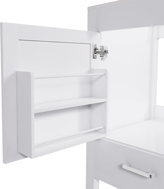 Montary 42" Bathroom Vanity Without Sink, Modern Stylish MDF Bathroom Storage Cabinet, Freestanding Vanity with 2 Doors and One Large Divided Drawer, White (NOT Include Sink)