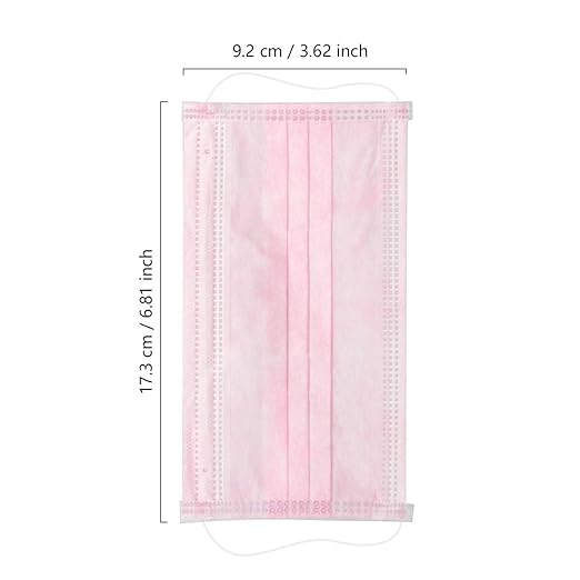 Wecolor 120 PCS Pink Masks, Disposable Face Mask, 3 Ply Protection Masks