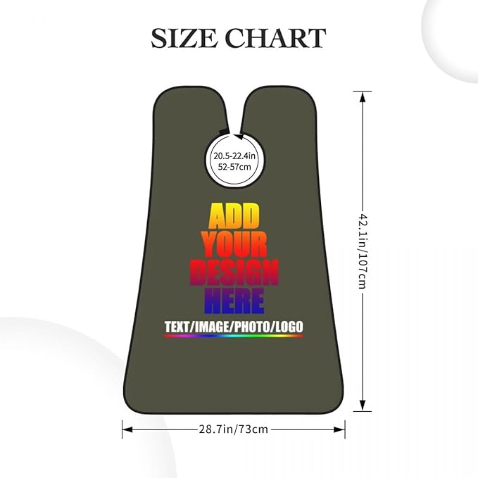 Personalized Custom Beard Bib Apron Design Your Photo Text Logo Beard Hair Catcher Non-Stick Beard Shave Capes for Trimming Shaving Military Green