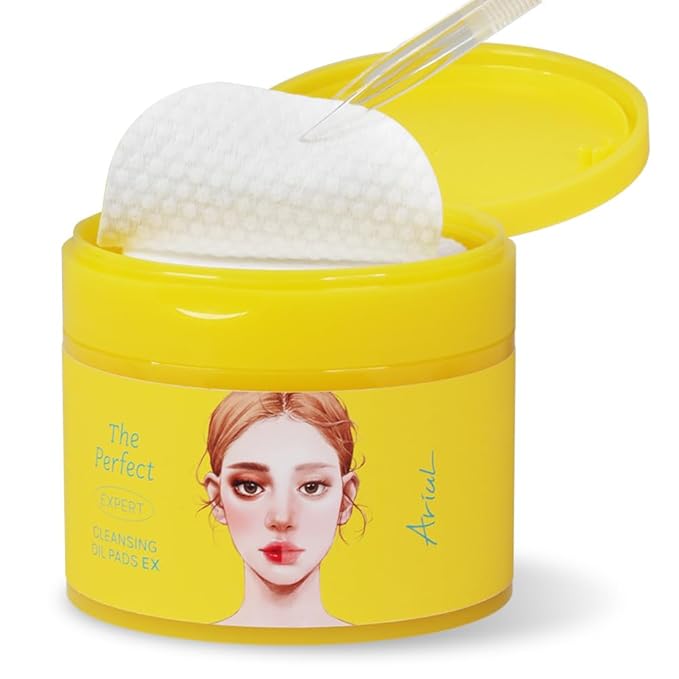 Ariul The Perfect Cleansing Oil Pads EX – Korean Facial Cleansing Pads for Makeup Removal, Gentle Oil Makeup Remover Wipes with Plant Extracts, Hydrating Face Cleanser Pad (60 Sheets)