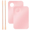 2 Pcs Acrylic Makeup Mixing Tray, Makeup Palette with Makeup Spatula, Foundation Palette, Makeup Mixing Palette, Acrylic Cosmetic Palette for Eye Shadow Lipsticks Nail Art Beauty Salon (Pink)