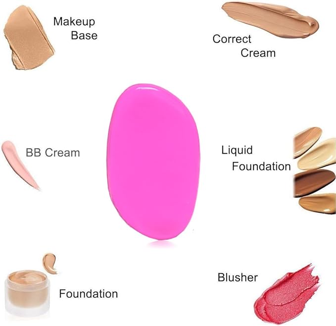 ZHome Washable Silicone Sponge Jelly Applicator for Cream Gel Foundation - Face Silisponge Cosmetic Beauty Makeup Tools Blender Red 4PCS