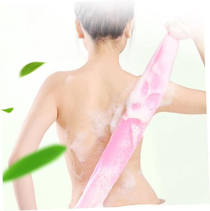 LALADEFIEE 5Pcs Exfoliating Bath Back Scrubber with Long Strap for Effortless Cleansing Gentle Skin Exfoliation for Back and Neck Cleaning Random Colors Random Color