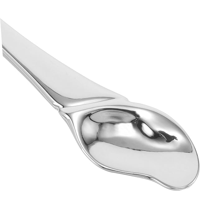 IWOWHERO Metal Eye Cream Applicator Stick with Spatula Versatile Skincare Tool for Face Cream for Circulation and Relaxation Silver Color