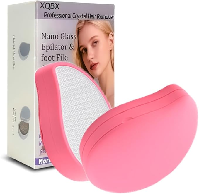 Professional Crystal Hair Remover - Nano Glass Epilator & Exfoliator 2-in-1 (Pink)