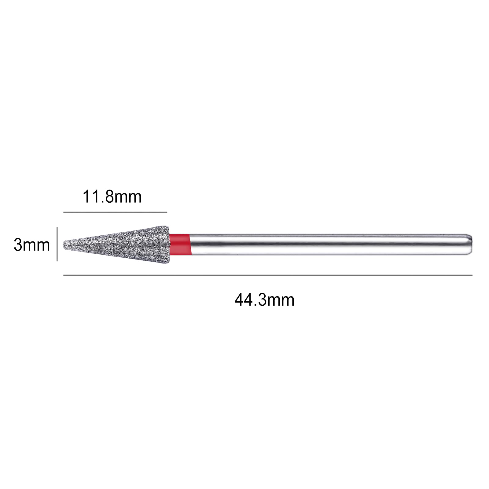 NMKL38 3/32" Tapered Diamond Nail Drill Bit Rotary Cuticle Clean Burr Nail Art File for Electric Drill Machine Manicure Pedicure Tool (Fine - 4.3x12.0)