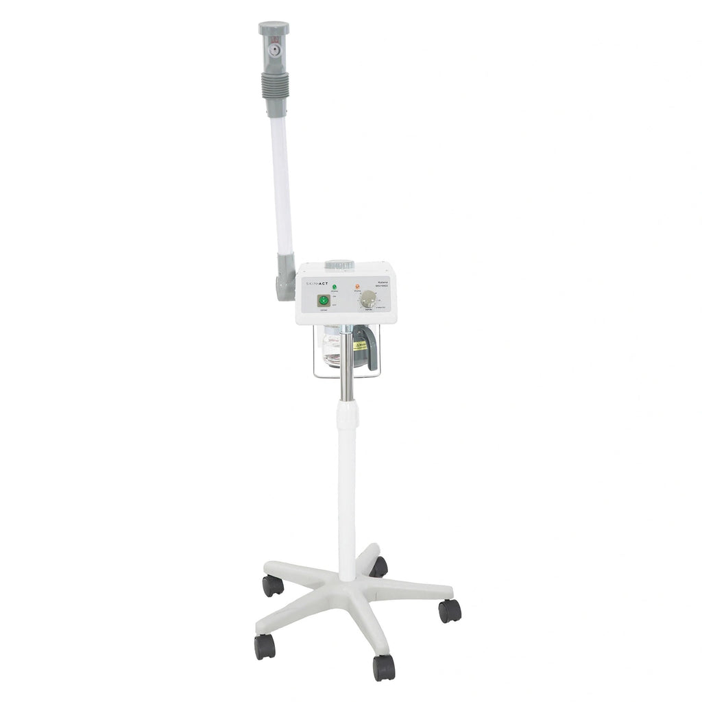 SKINACT Katana Professional Facial Steamer with Aromatherapy, Ozone & Regular Steam Modes, Adjustable Height, Movable 24-Inch Arm, 30-Minute Timer, 650W, Rolling Spa Steamer