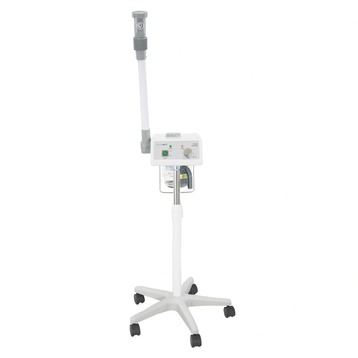 SKINACT Katana Professional Facial Steamer with Aromatherapy, Ozone & Regular Steam Modes, Adjustable Height, Movable 24-Inch Arm, 30-Minute Timer, 650W, Rolling Spa Steamer