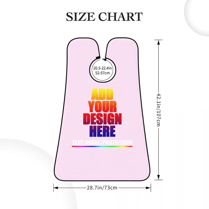 Custom Beard Bibs Apron Personalized Beard Hair Catcher Add Photo Picture Text Waterproof Beard Shave Cape for Shaving Trimming for Birthday Father's Day Gifts Light Pink