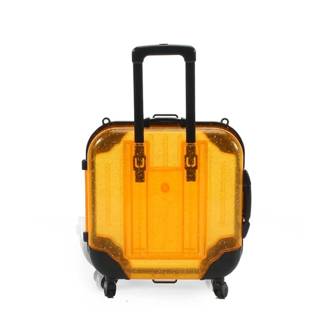 HBZGTLAD 10pcs false eyelashes packaging box pink luggage lashes suitcase mink lashes packing fluffy and curly case empty (C-yellow)