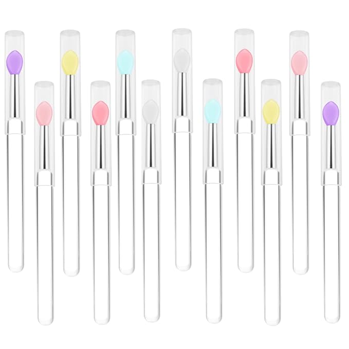 Yoizyfree 12 PCS Silicone Lip Brush - Reusable Lipstick Brush Lip Brushes Makeup Applicator Beauty Tool Kits for Lipsticks,Lip Gloss,Lip Balm