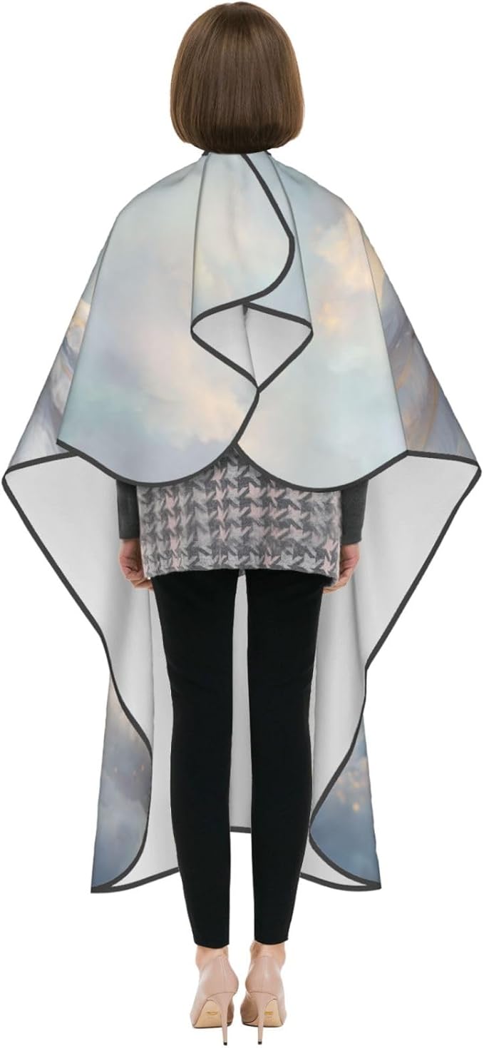 Soft Angel Wings Over Snowy Clouds Hair Cutting Apron,Salon Barber Apron For Adult