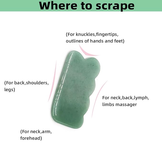 TOP SEWING Gua Sha Facial Tool Natural Jade Stone Massage Board Tools for SPA Acupuncture Therapy Trigger Point Treatment, Gua Sha Scraping
