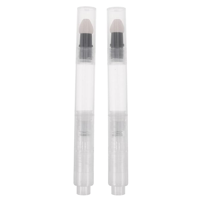 PACKOVE 2Pcs 3Ml Sponge Tip Press Pen Cosmetic Packaging Material for Lip Gloss Cream Foundation Concealer Dispenser Makeup Applicator