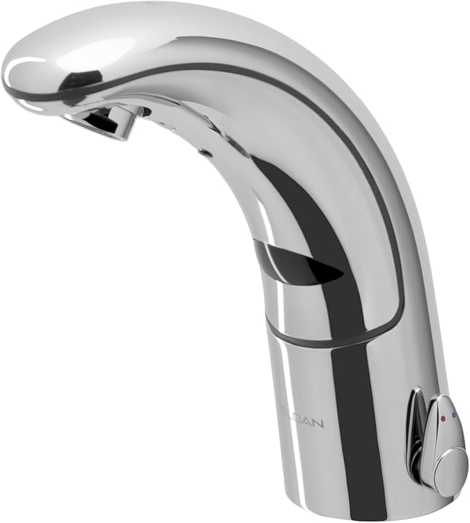 Sloan Optima EAF-150 Sensor Activated Touch-Free Faucet, Commercial Grade with Mounting Hardware - 1.5 GPM Battery-Powered Deck-Mounted Mid Body, Polished Chrome Finish, 3335001