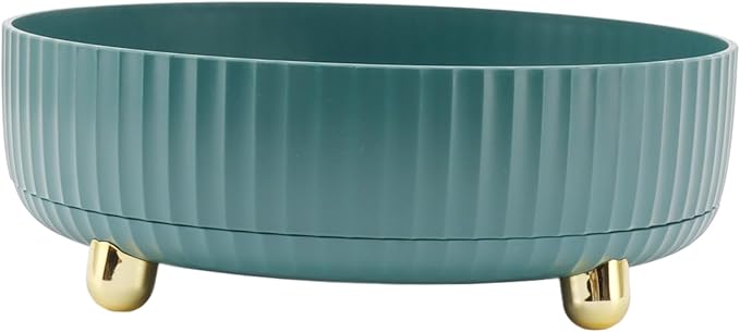 Rotating Plate, 360 Degree Storage Rack Organizer Round Cosmetic Shelf Basket Turntable for Kitchen Cabinet Pantry Small White Lazy Susans Refrigerator (Green)