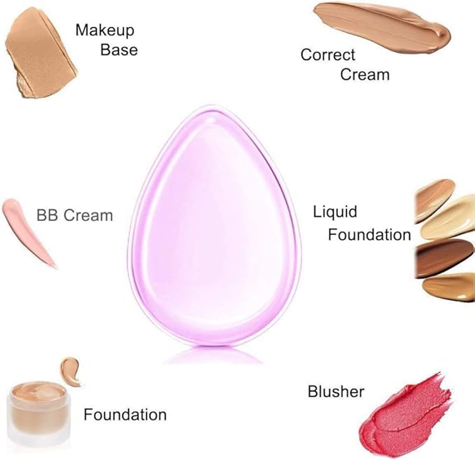 ZHome Washable Silicone Sponge Jelly Applicator for Cream Gel Foundation - Face Silisponge Cosmetic Beauty Makeup Tools Blender White 2PCS
