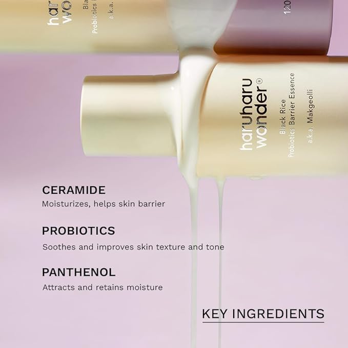 haruharu Wonder Black Rice Probiotics Barrier Essence 1 fl. oz, Travel Size, Skin Flooding & Layering, Strengthen Skin Barrier, Soothing, Plumping, Korean Skincare, Vegan