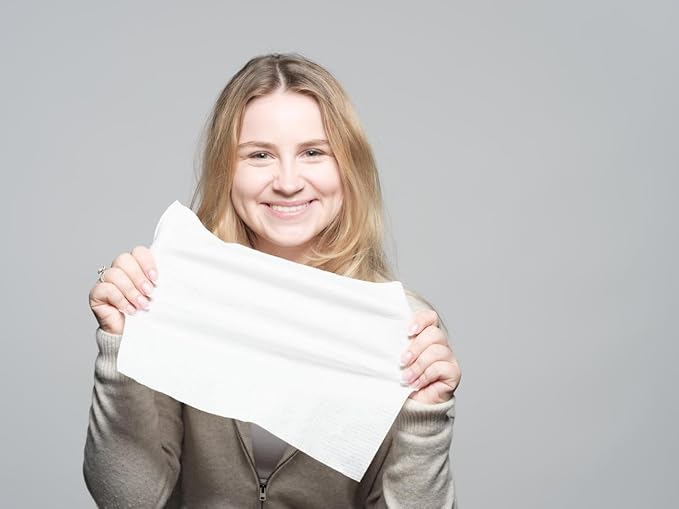 Le Visage™ Switzerland 100% Cotton Disposable Face Towels for Sensitive Skin, Oeko-TEX Certified, Organic, Ultra Soft, 50 Pieces