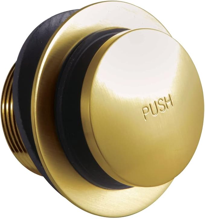 Kingston Brass DTT207 Tip-Toe Tub Drain, Brushed Brass,2-7/16"~ 2-3/16" (L) x 2-13/16" (W)