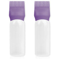 BLAAROOM Root Comb Bottle - 6 Ounce Hair Oil Dispenser, 4 Pack Hair Dye Applicator Tools With Root Comb Brush For Oiling - Dark Pink