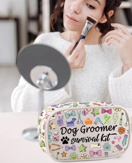 TSOTMO Dog Groomer Gift Hair Stylist Pet Grooming Makeup Bag Dog Groomer Survival Kit Cosmetic Bag for Animal Hairdresser Gift (Dog Groomer Bag)