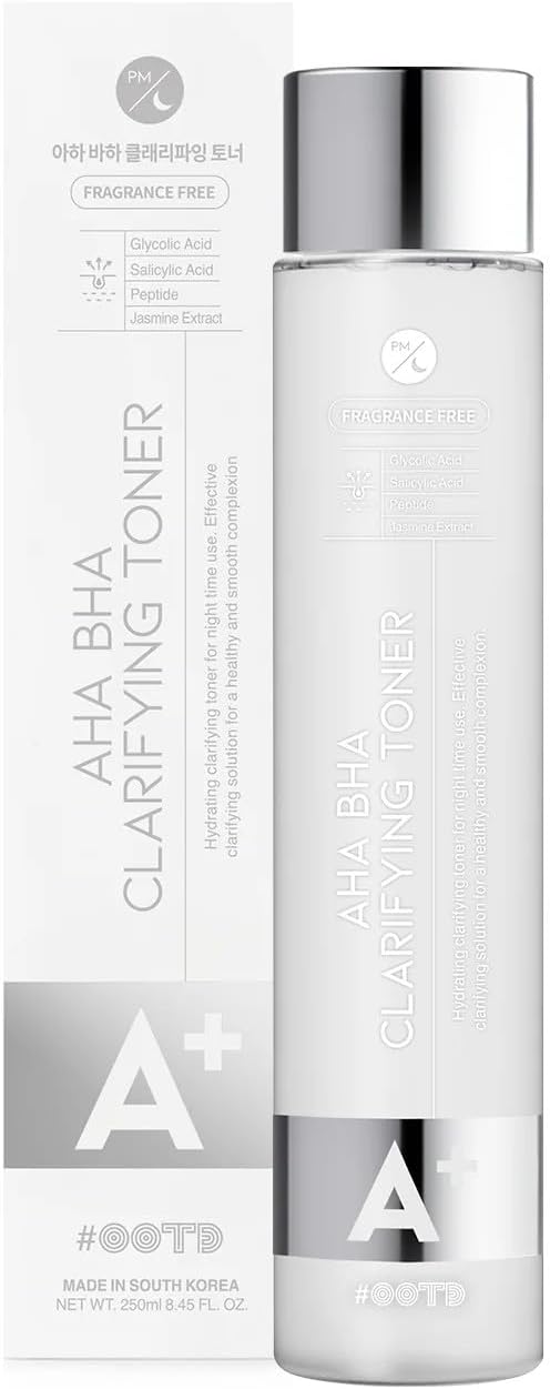 #OOTD Aha Bha Toner [8.45 Fl Oz] - Glycolic Acid Toner, Salicylic Acid Toner, Face Toner for Women Anti Aging, Hydrating Exfoliating Toner for Night time use, Made in S.Korea