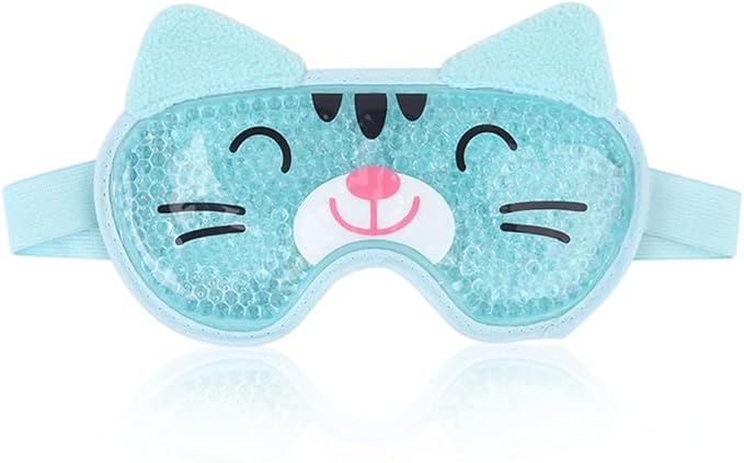 NEWGO Kids Ice Pack Eye Mask Cold Compress Reusable Hot Cold Therapy Gel Eye Mask with Soft Plush Backing