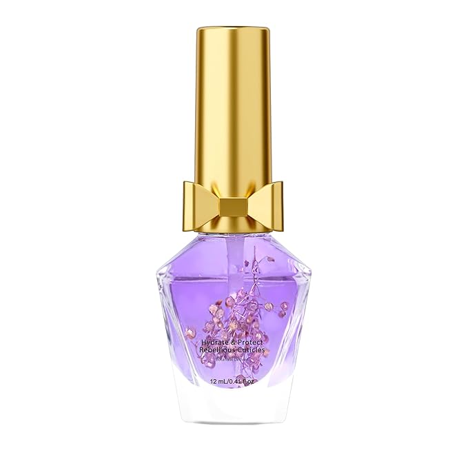 Cuticle Oil, Cuticle Nail Oil Infused with Real Flowers, Lavender 12ml